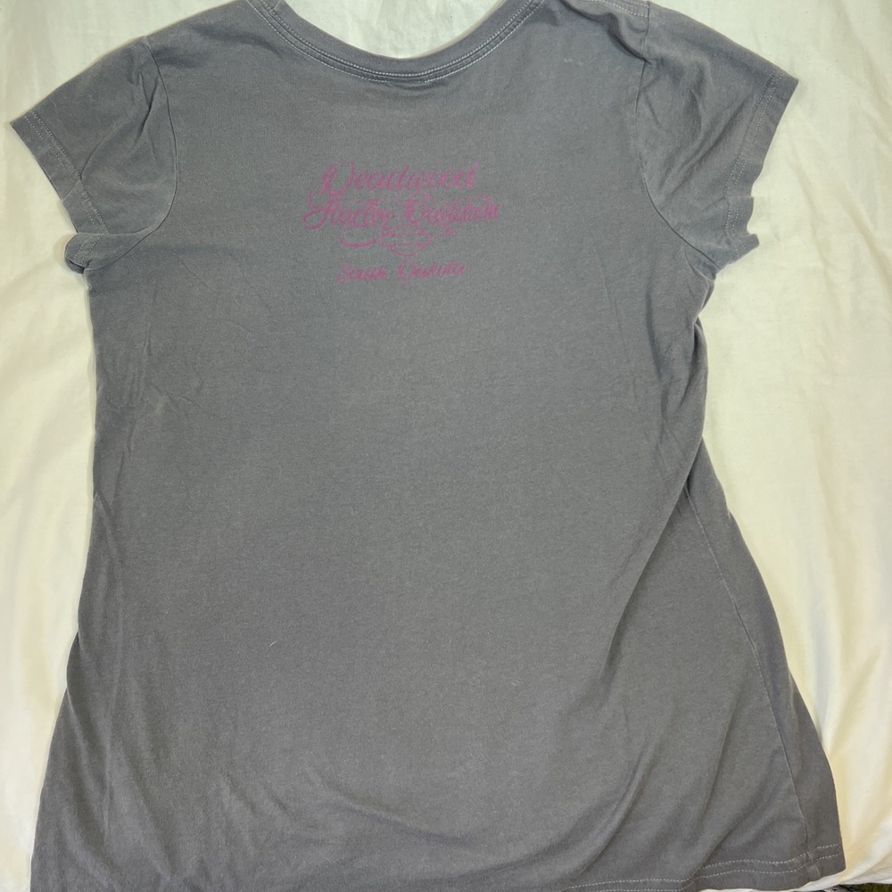 Harley Davidson Sturgis 2016 76th Annual Rally Eagle Rhinestone Gray T-Shirt L - Picture 7 of 9